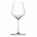 Calice da vino 550 ml in vetro trasparente 24 cm con stelo e texture scanalata