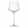 Calice da vino 500 ml in vetro trasparente scanalato con stelo lungo