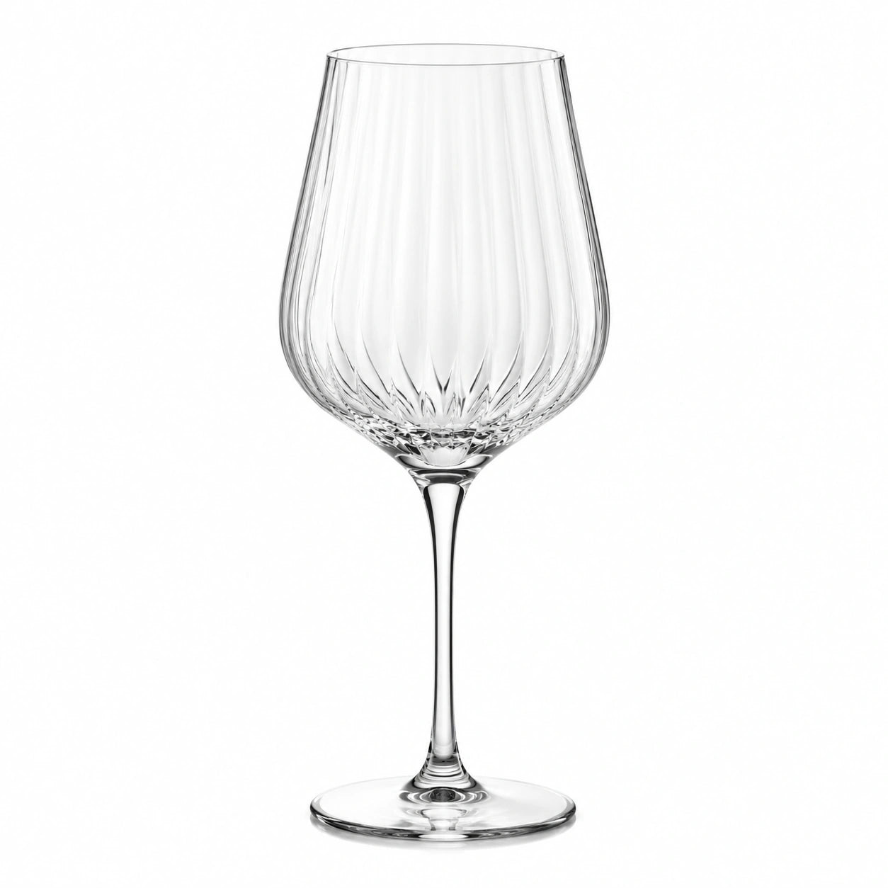 Calice da vino 500 ml in vetro trasparente 7.5 x 23 cm con motivo sfaccettato