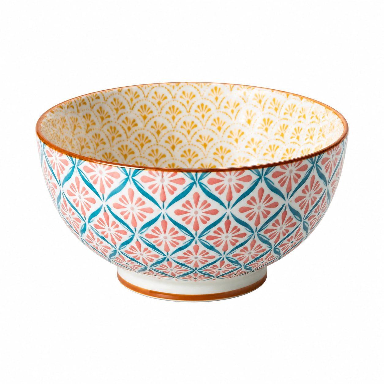 Ciotola in ceramica 15 cm multicolore per servire stile floreale