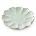 Piatto da portata floreale 28 cm in ceramica smaltata verde - decorativo