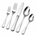 Set di posate 5 pezzi in acciaio inox argento con finitura lucida per tavola