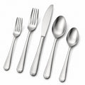 Set di posate 5 pezzi in acciaio inox argento per tavola