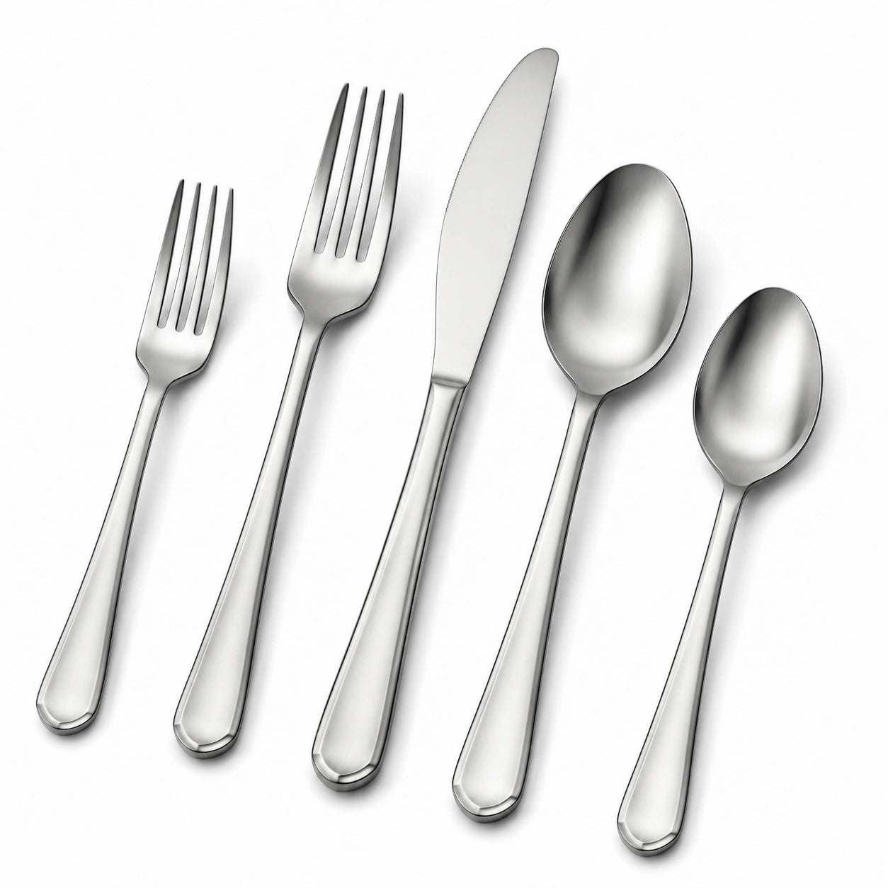 Set di posate 5 pezzi in acciaio inox argento per tavola