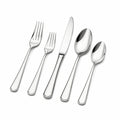 Set di posate 5 pezzi in acciaio inox argento lucido per tavola