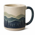 Tazza in ceramica 400 ml 9 x 10 cm beige blu con manico motivo montano