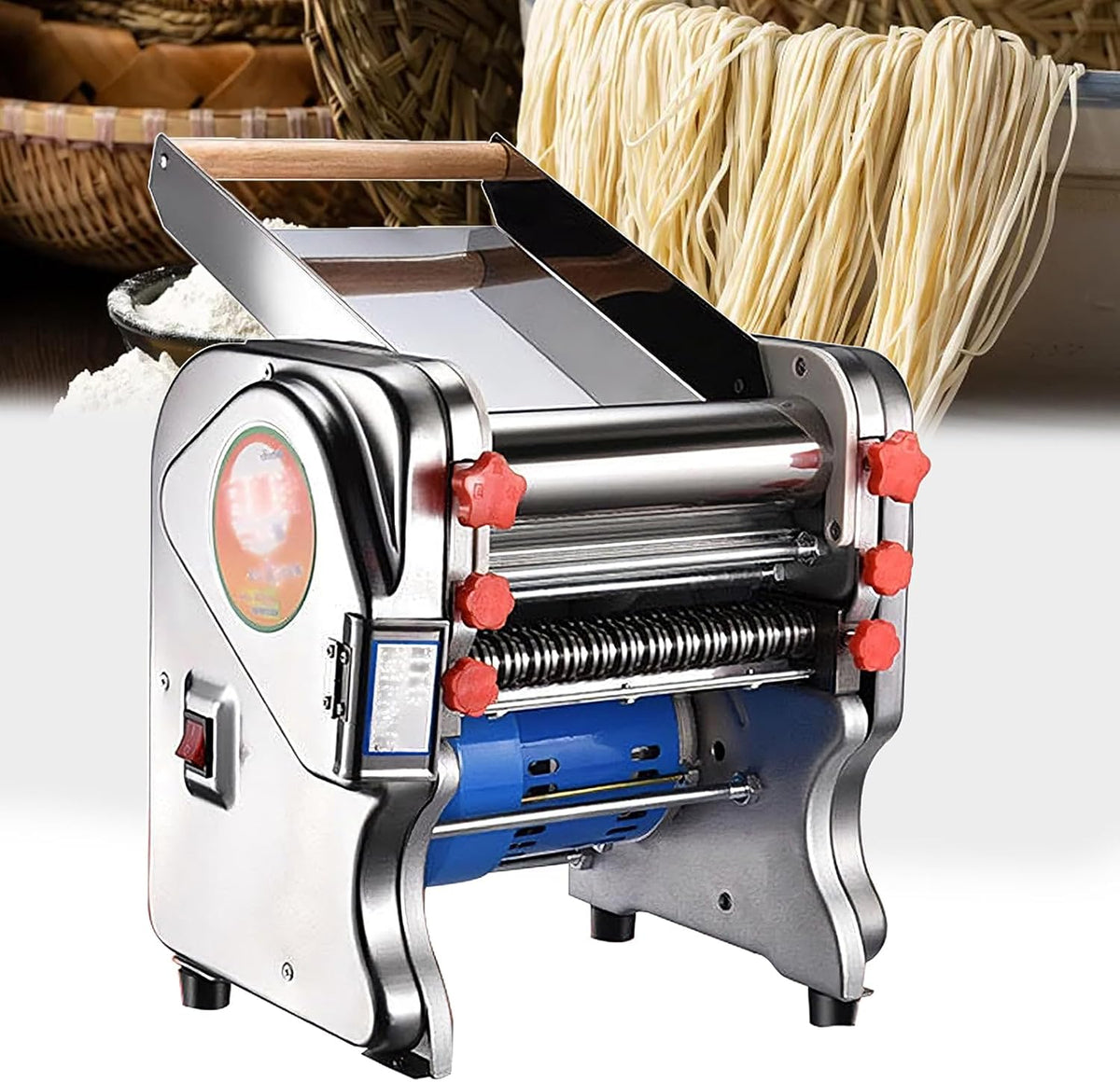 TDSYOCG, Macchine per la pasta elettriche, 220 V, 550 W, 0,3 mm, Argento, acciaio inox, 2 in 1