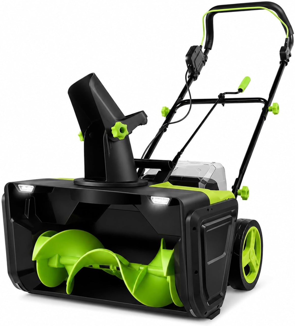 ZHIGUANYUN, Pale da neve, 3500 W, 50 cm, 7,6 m, Nero, struttura pieghevole, illuminazione LED