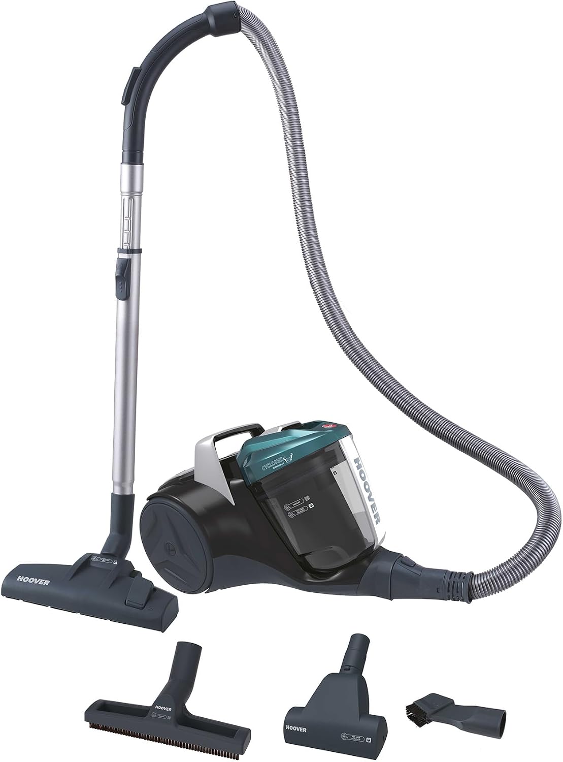 Aspirapolvere, BR71_B30, Hoover, 700 W, 2 litri, Nero/Verde/Grigio, vano contenitore, 2 in 1