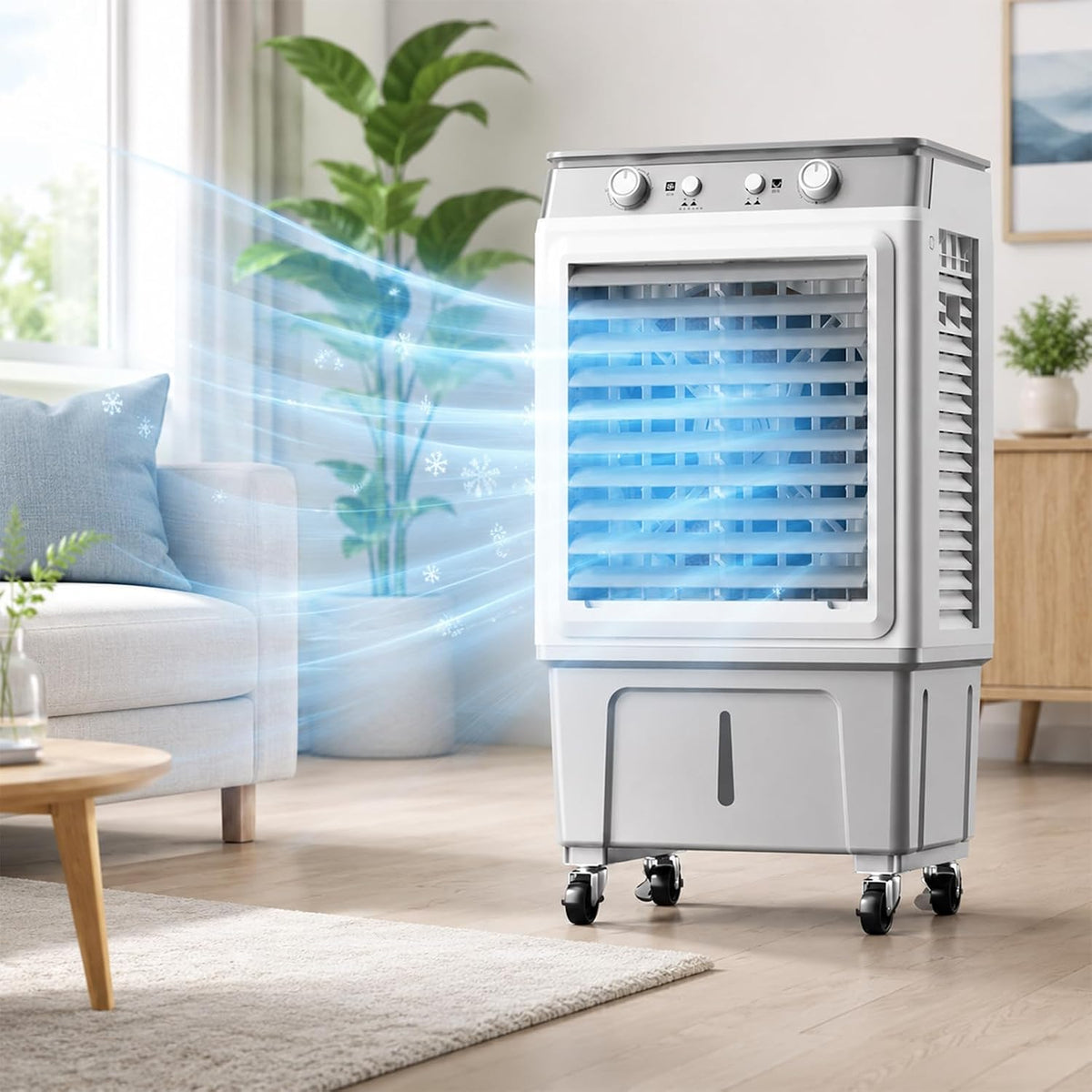 JSWHYBD, Condizionatore, 80 W, 30 L, 25 m, Bianco