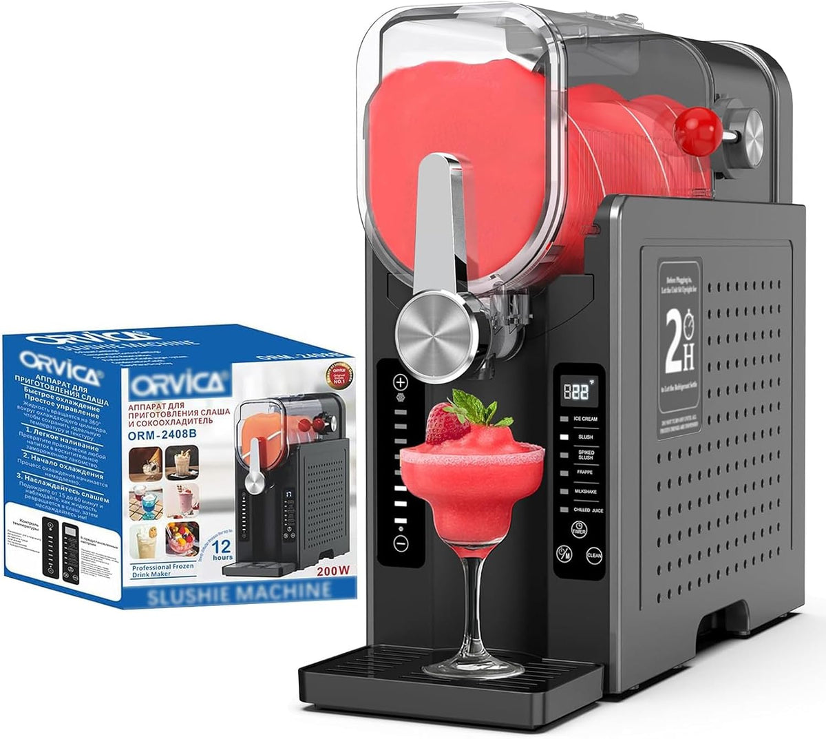 Macchina per cubetti di ghiaccio, 200 W, 220 V, 1600 ml, Nero, illuminazione LED, autopulizia