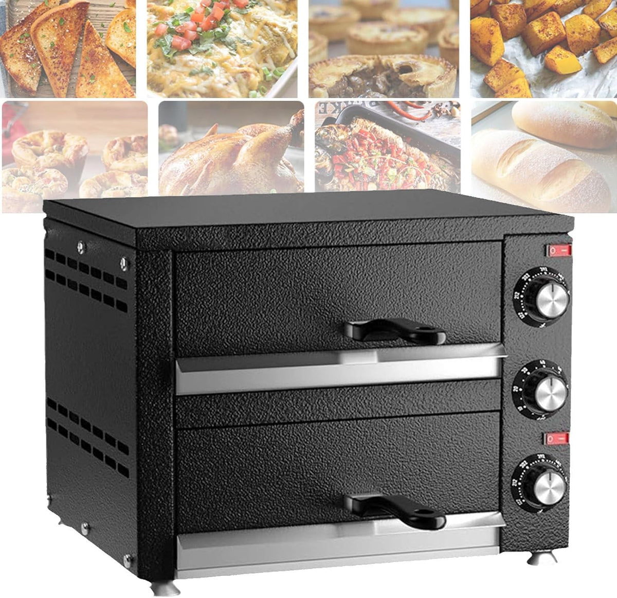 XSDAJSD, Tavolo, 30 cm, 2200 W, 300 °C, Argento, acciaio inox, timer