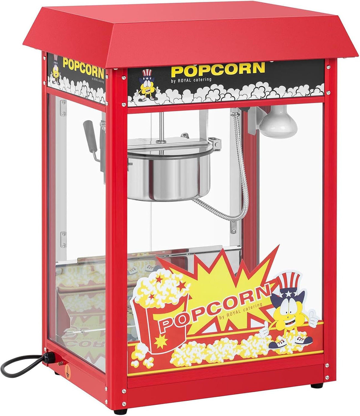 Royal Catering, Macchine per Pop-corn, 1500 W, 235 °C, 34.5 x 52 cm, Rosso