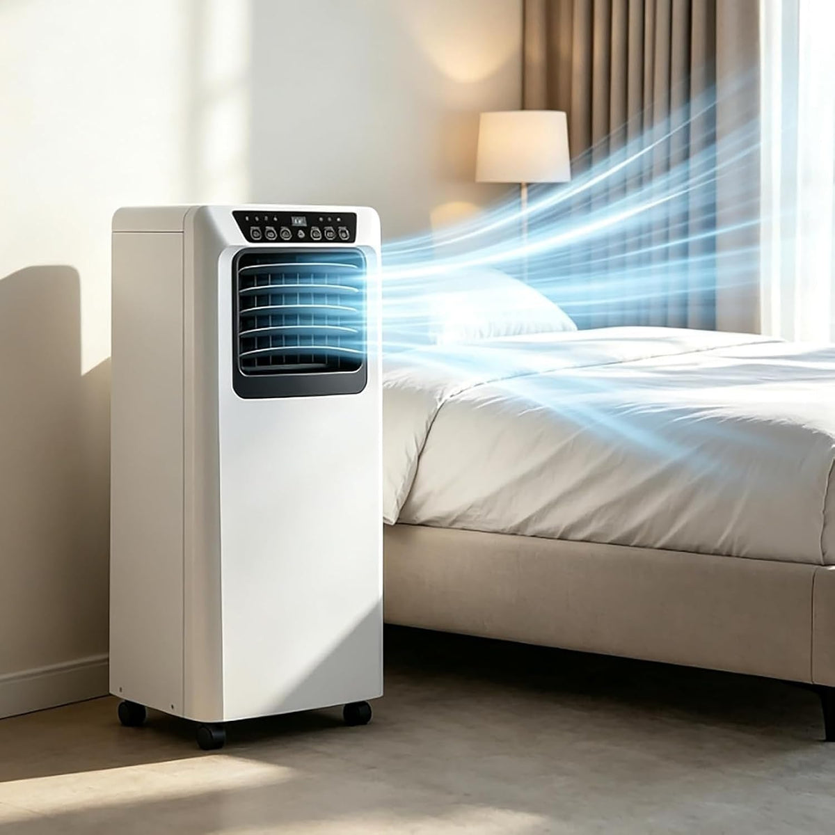 Letto, 12000BTU, HUANQIN, 12000 BTU, 330×295×690 mm, 220 V, Bianco, telecomando, timer, autopulizia, 3 in 1