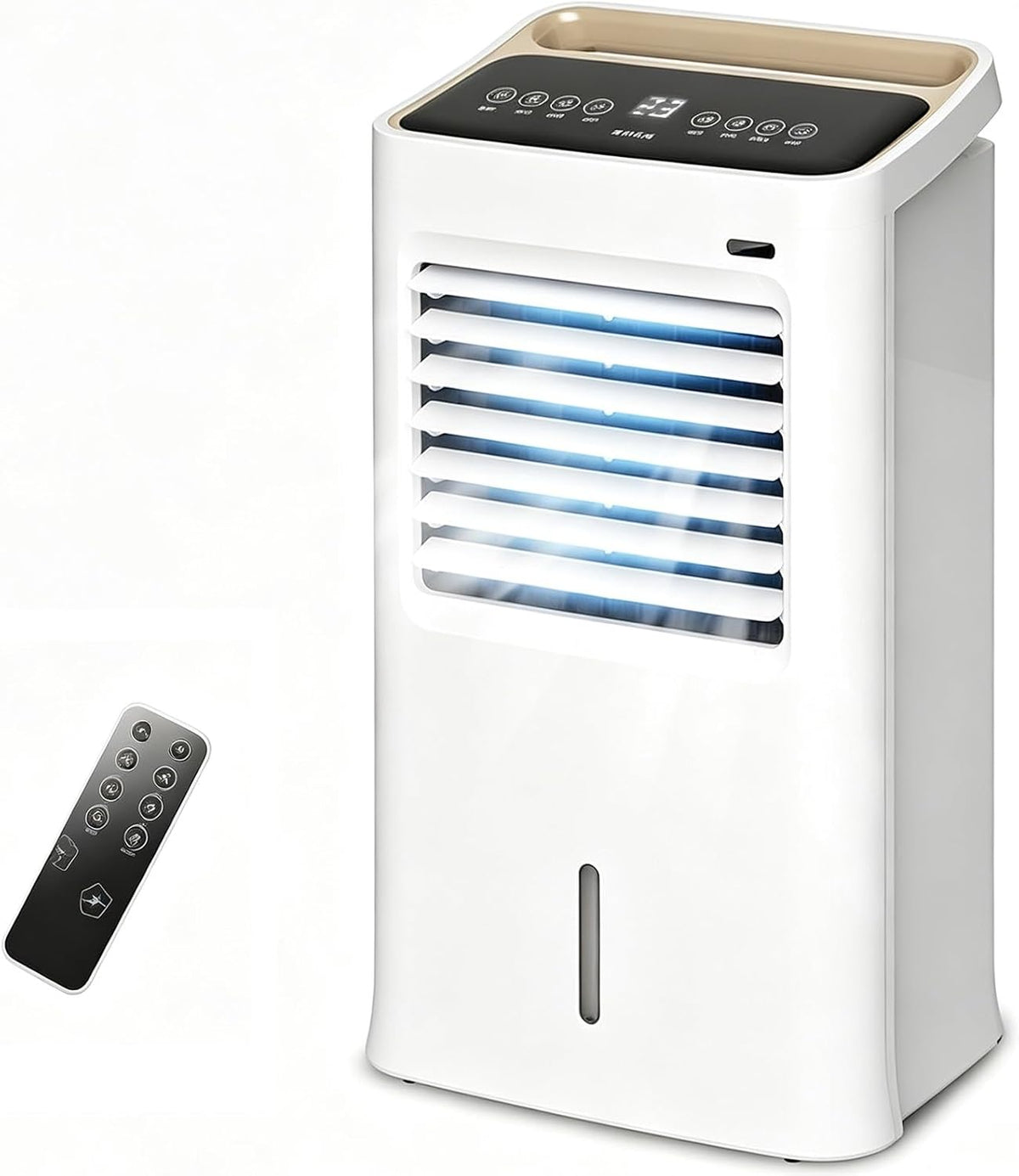 KLWQR, Condizionatore portatile, 40x32x80 cm, 75 W, 9 L, Bianco, telecomando, timer