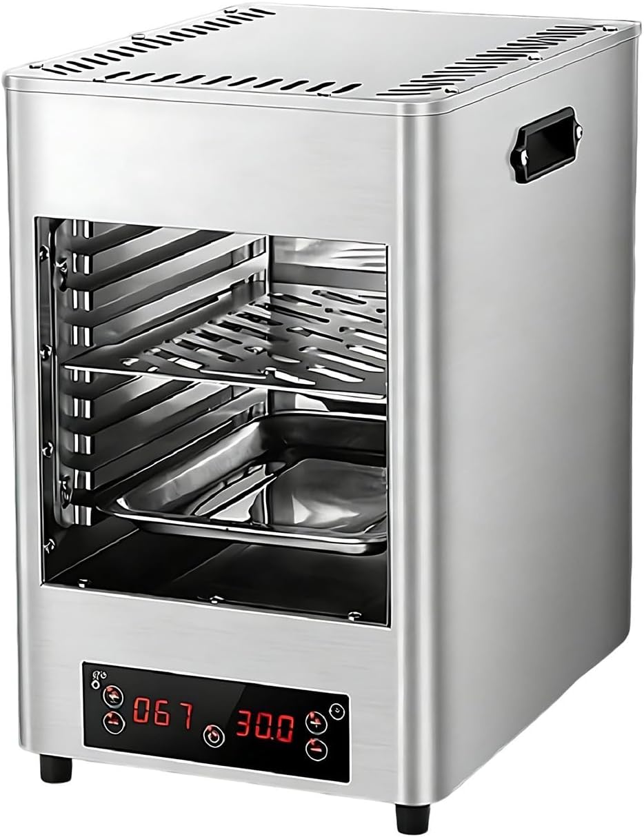 Acentesoft, Bistecchiere, 1700 W, 800°C, 110 V, Nero, acciaio inox, timer, funzione grill