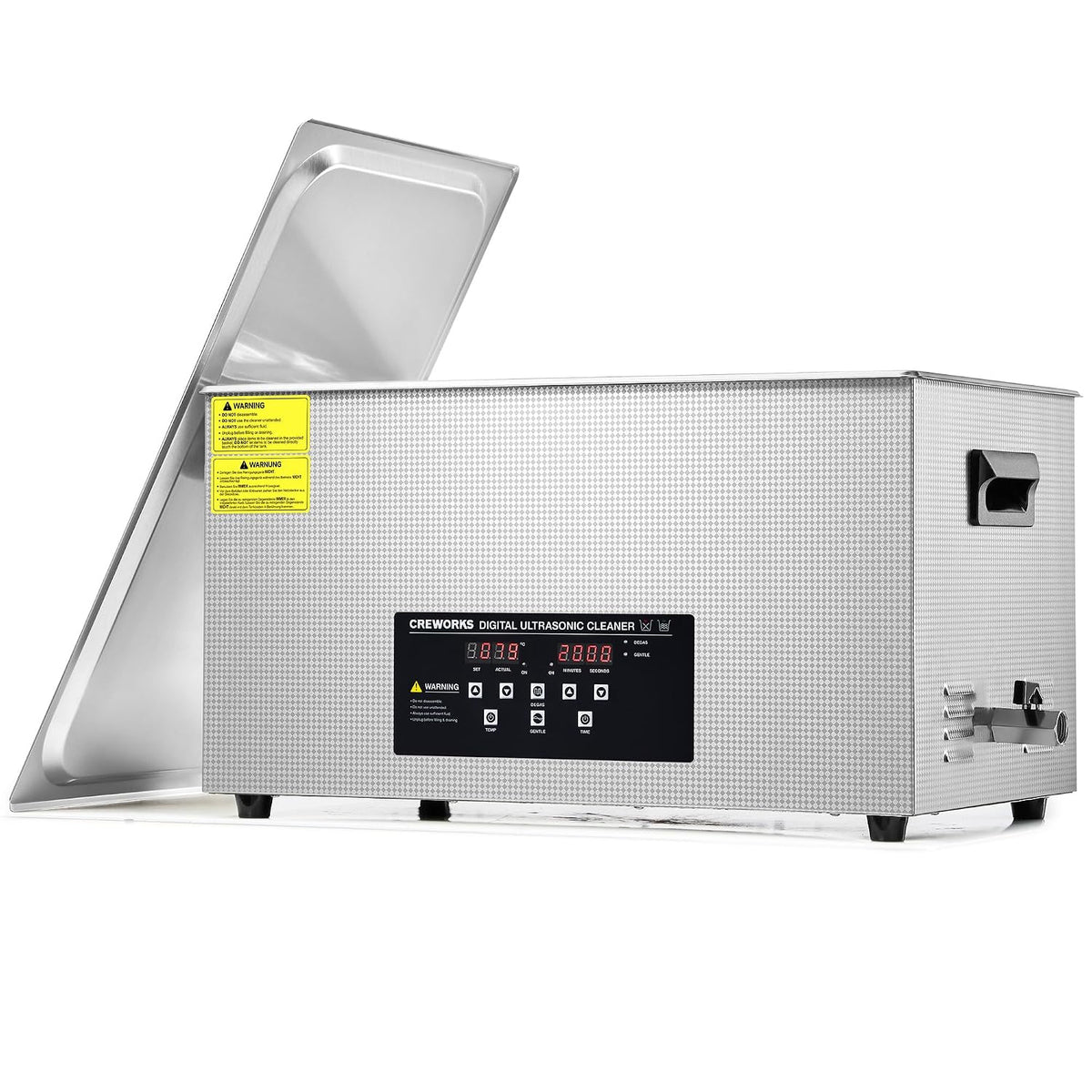 Prodotti di pulizia da laboratorio, CREWORKS, 22 L, 480 W, Argento, acciaio inox, timer
