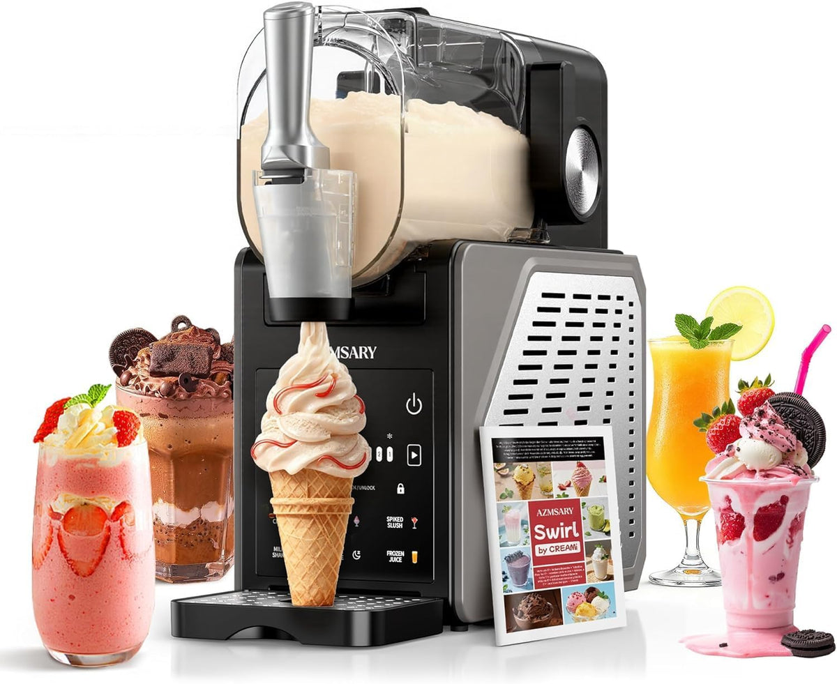 Gelatiera, Azmsary, 2,5 L, Nero, illuminazione LED