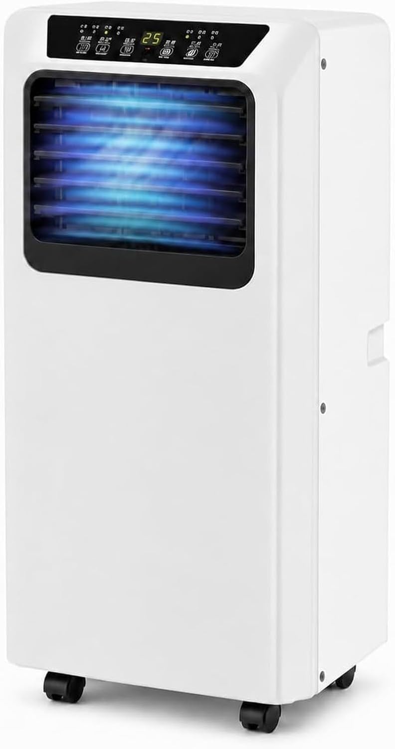Condizionatore portatile, PSHZHIM, 9000 BTU, 49 dB, 18 m, Bianco