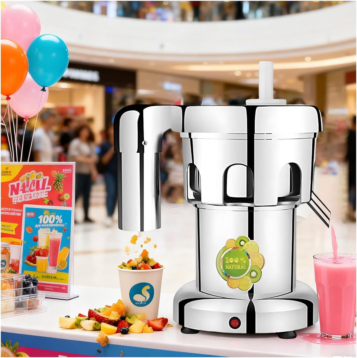 TYYZDM, Centrifughe ed estrattori di succo, B3000, 110 V, 370 W, 2 cm, Argento, acciaio inox, vano contenitore