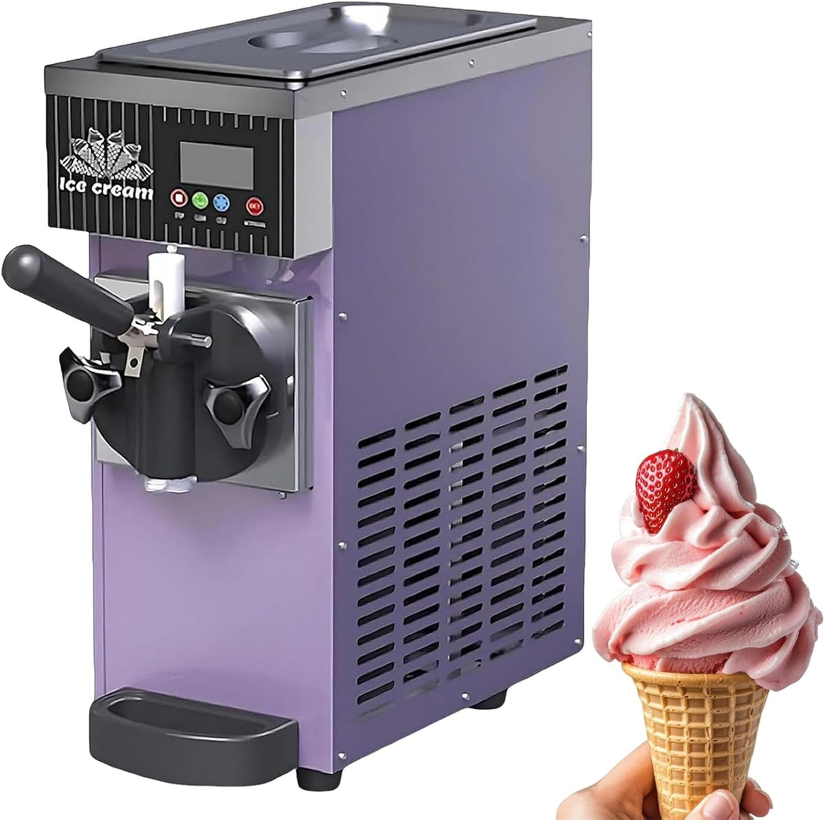 ZEEKYFOR, Gelatiera, 8 kg, 3.5 L, 450 W, Viola, autopulizia