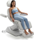Poltrona, Tutto per l'Estetica, 200 Kg, 9 cm, 180 cm, Bianco, ecopelle, altezza regolabile, telecomando