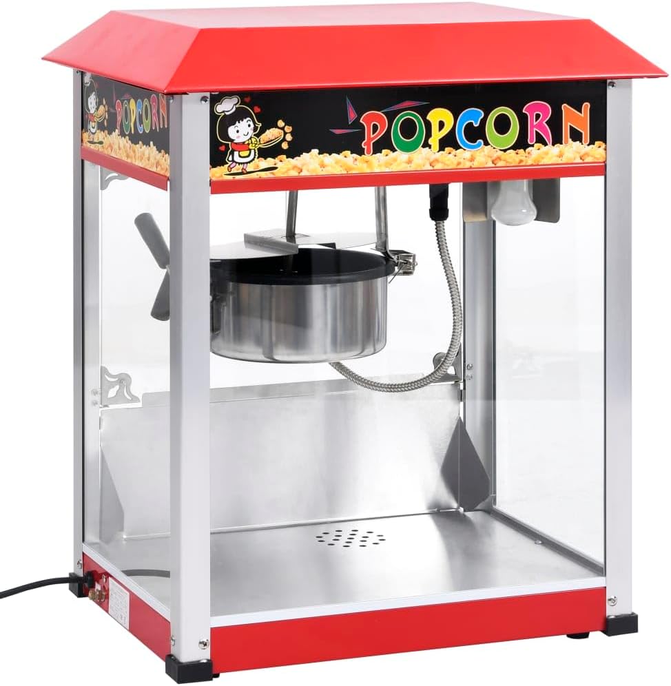 vidaXL, Macchine per Pop-corn, 1400 W, Nero
