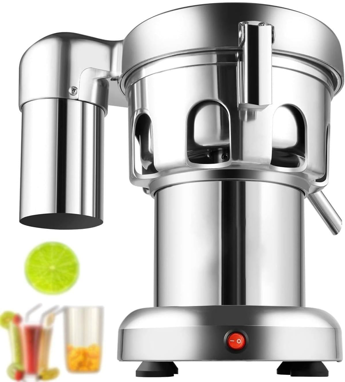 WYBYYDS, Centrifughe ed estrattori di succo, 34x27x36 cm, 370 W, 2800 Giri/min, Argento, acciaio inox