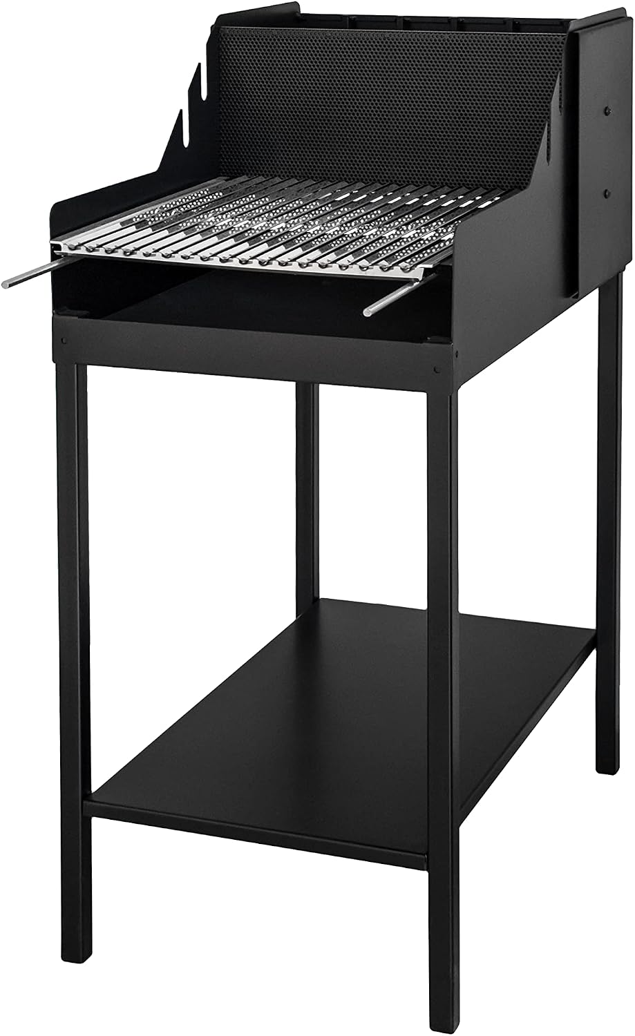 STUFE A PELLET ITALIA, Barbecue a carbone, 68 × 55 cm, 30 Kg, Argento, acciaio inox