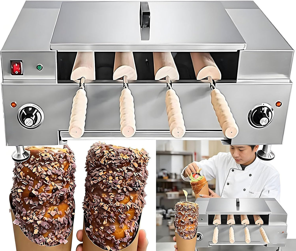 SHENGSHIYU, Forno elettrico, 70×40×30 cm, 3 kW, 50°C, Nero/Argento, acciaio inox, funzione grill