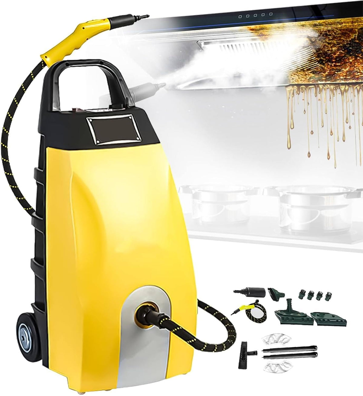 ORISUNTECH, Pulitore a vapore, 3000 W, 3,5 Litri, 110 °C, Giallo