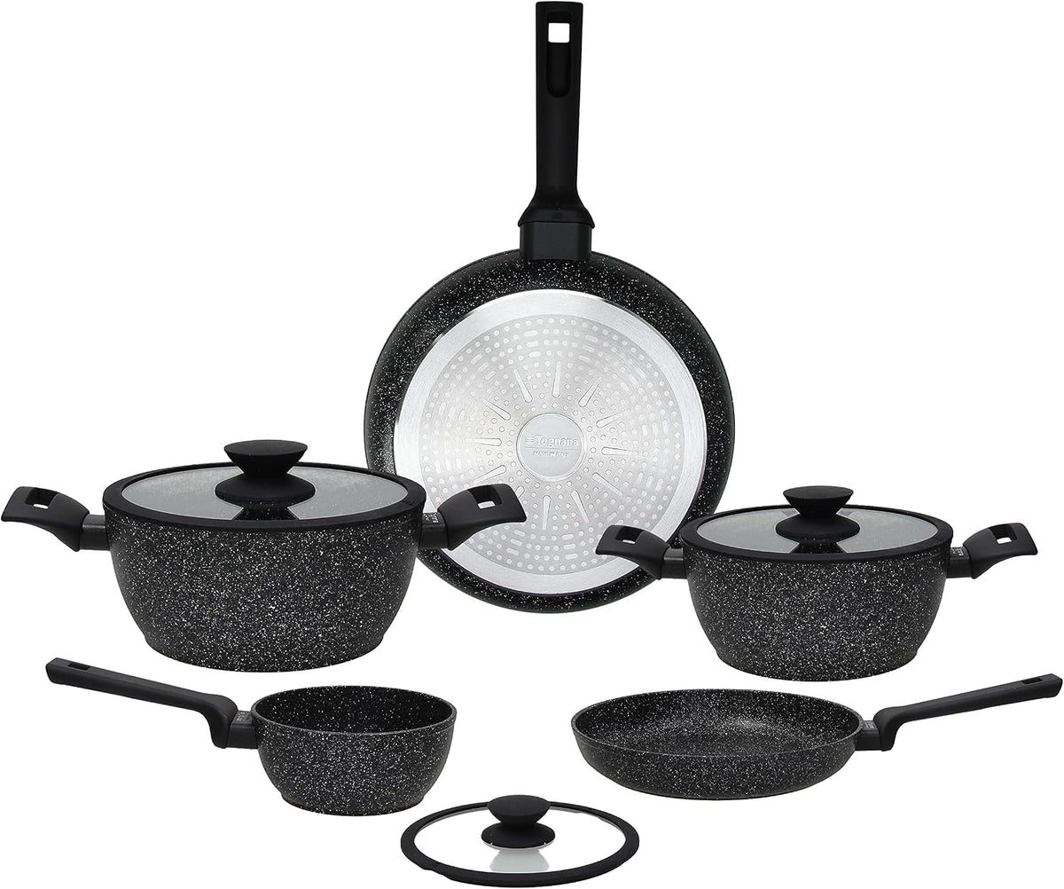 Tognana, Set di padelle, 15 bar, 1,2 litri, 20 cm, Nero, acciaio inox, illuminazione LED, timer, Airfryer, 4 funzioni, spegnimento automatico
