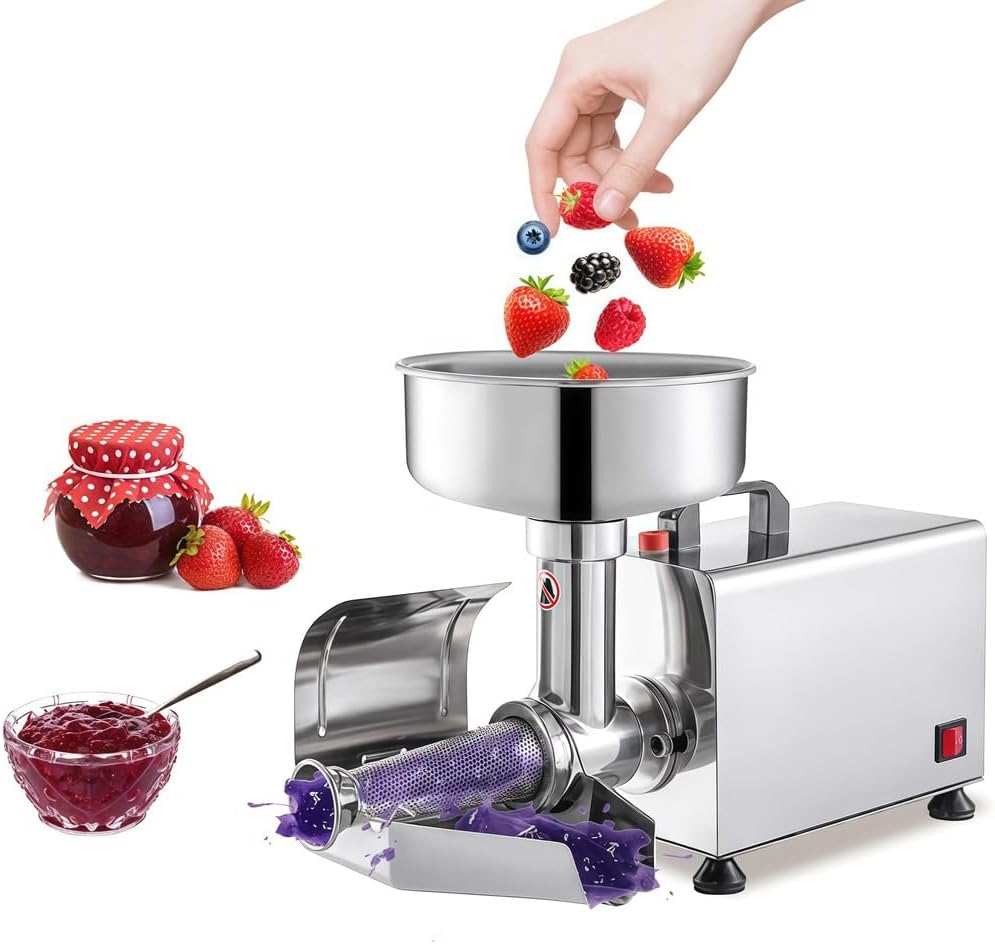 PRMTYUP, Passaverdura, 450 W, 535 x 250 x 330 mm, 220 V, Argento, acciaio inox