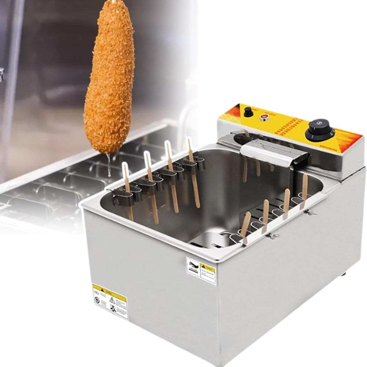 MIRRSSET, Macchine per Hot Dog, 12 litri, 220 V, 1900 W, Nero, acciaio inox