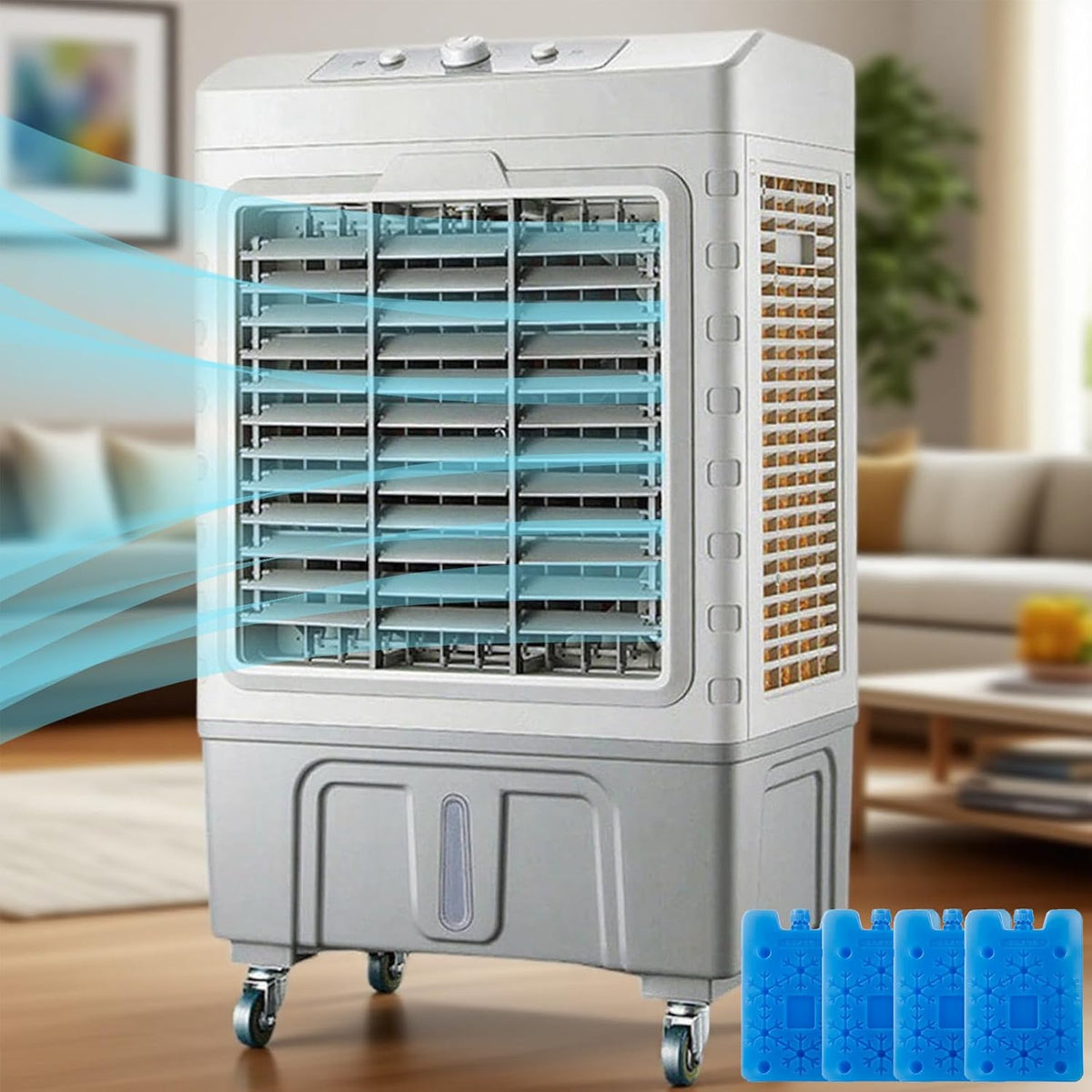 Raffrescatore evaporativo, 50 Litri, 220 V, 200 W, Bianco