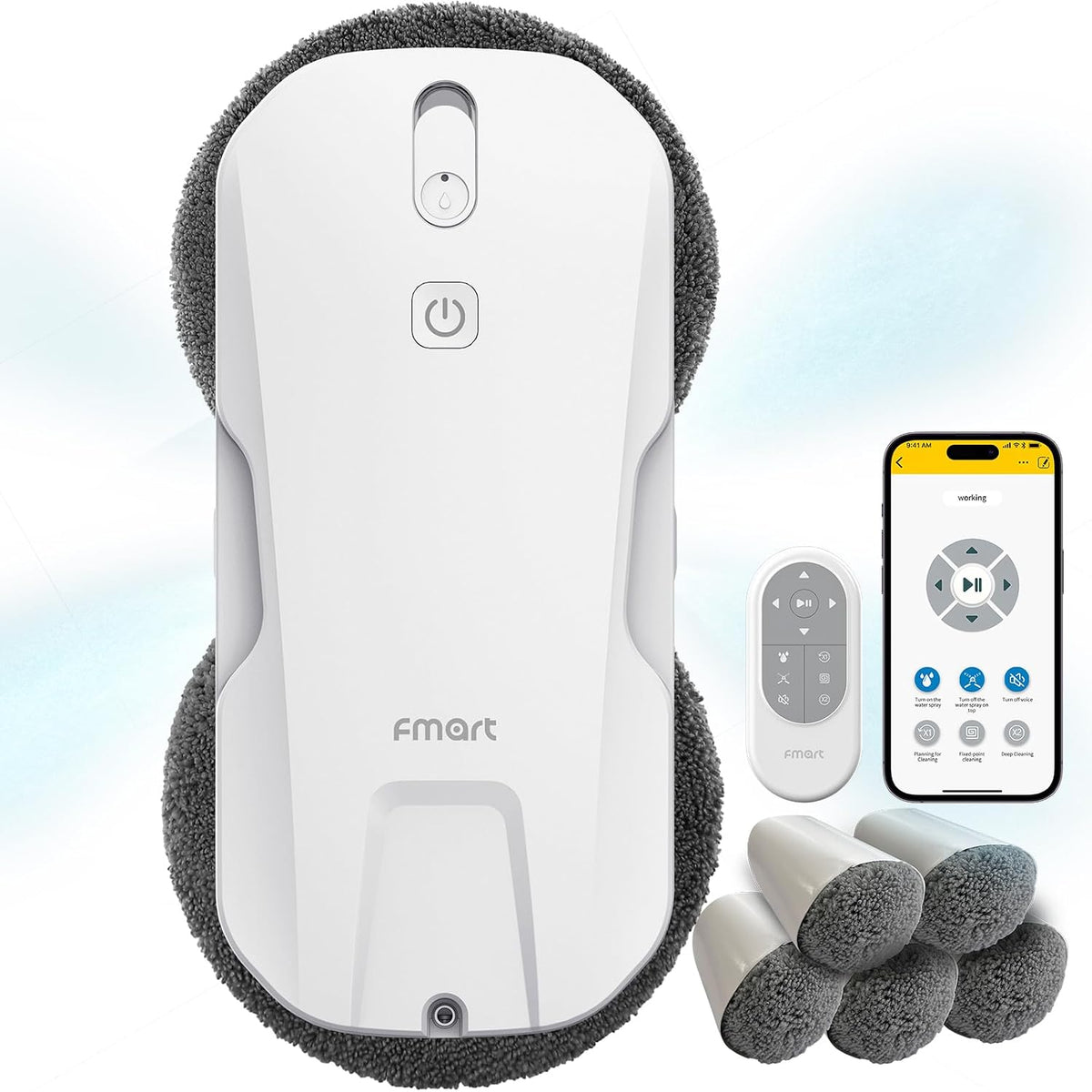 FMART, Robot aspirapolvere, T11, Nero, telecomando