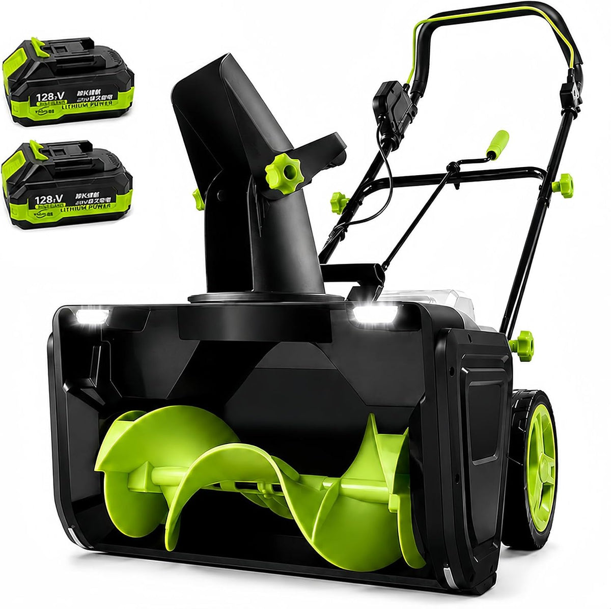 Frese da neve, SHUMIAO, 40 V, 50 cm, 25 cm, Nero, illuminazione LED, funzionamento senza fili
