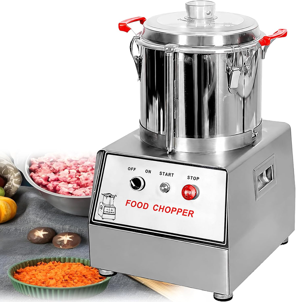 Robot da cucina, DongDongQiang, 5 L, 220 V, 550 W, Argento, acciaio inox
