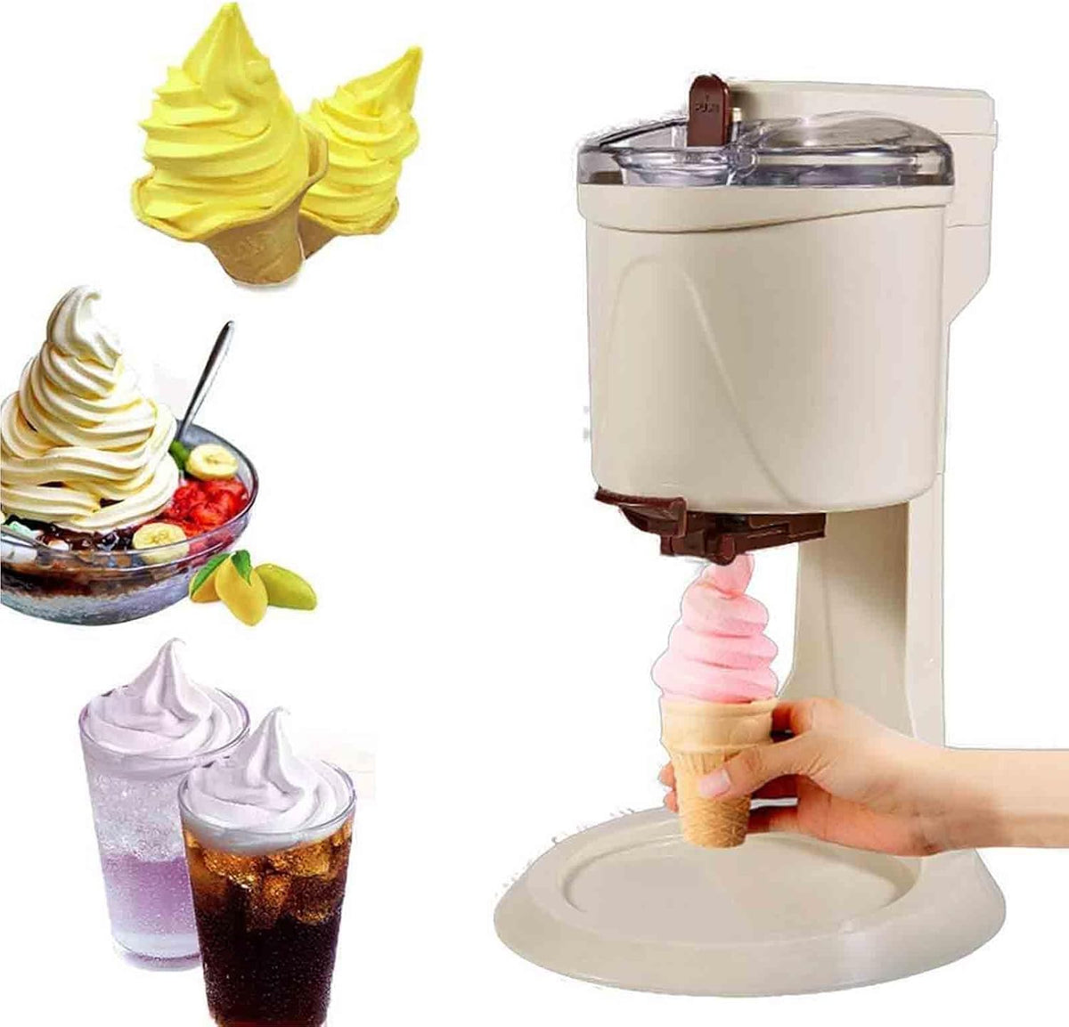 Gelatiera, 23,5 x 14,5 x 42,5 cm, 220 V, 20 W, Nero