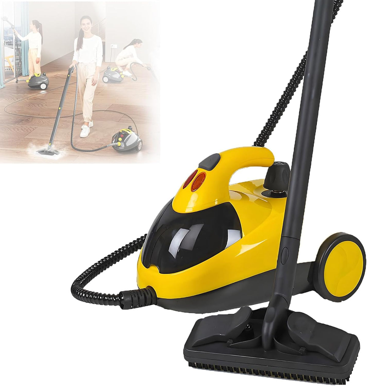 EpyGnom, Pulitore a vapore, 1,5 Litri, 2,5 M, 1500 W, Nero