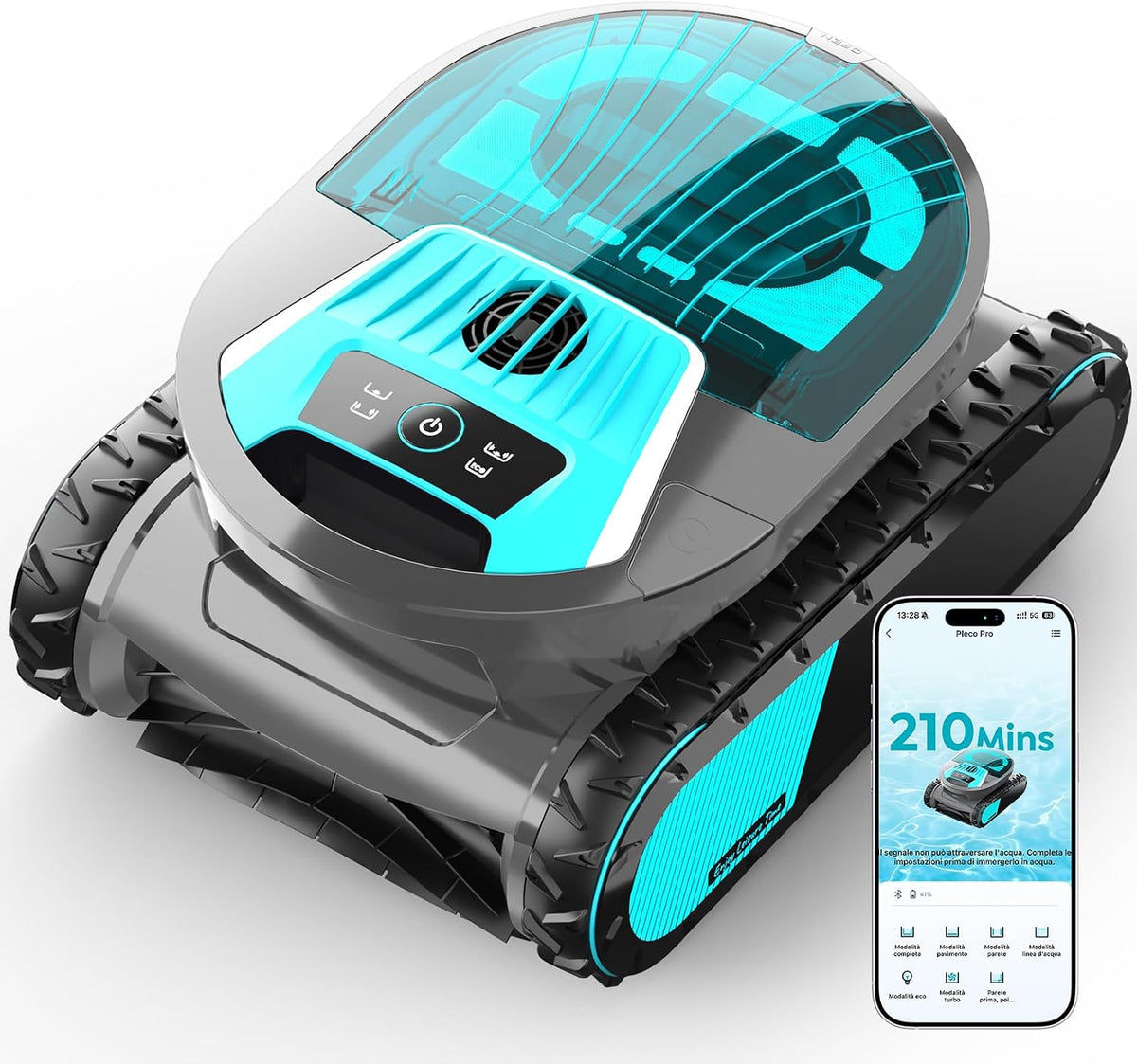 Pulitori automatici, BRINBO, 200 m, 9,0 m³/h, 95 W, Nero