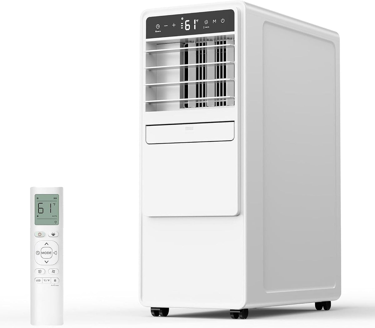Condizionatore portatile, HUANQIN, 12000 BTU, 16°C, 2,5 litri, Bianco, telecomando, timer, 3 Funzioni