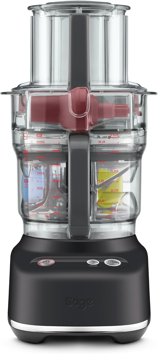 Sage, Robot da cucina compatto, 12 mm, 120 mm, 900 W, Nero, vano contenitore, 2 in 1
