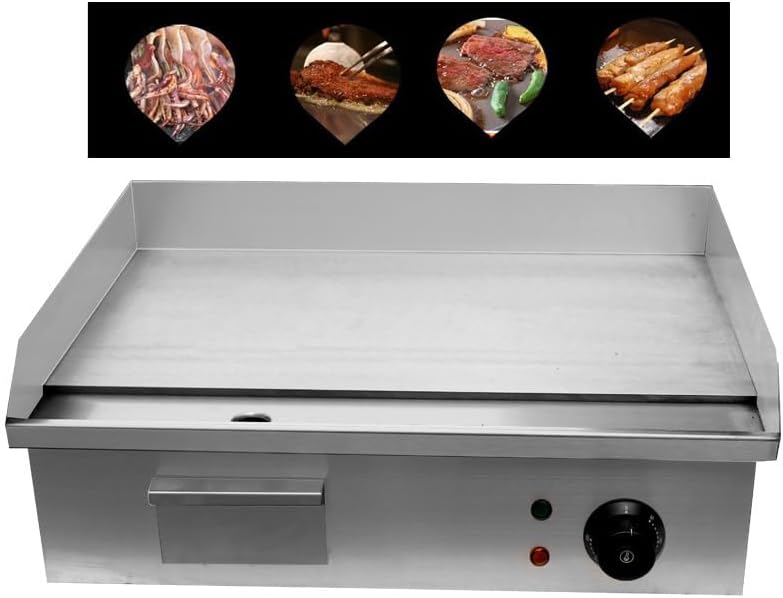 Bistecchiere, RUYICZB, 3000 W, 8 Mm, 550 x 430 x 210 mm, Argento, acciaio inox, funzione grill
