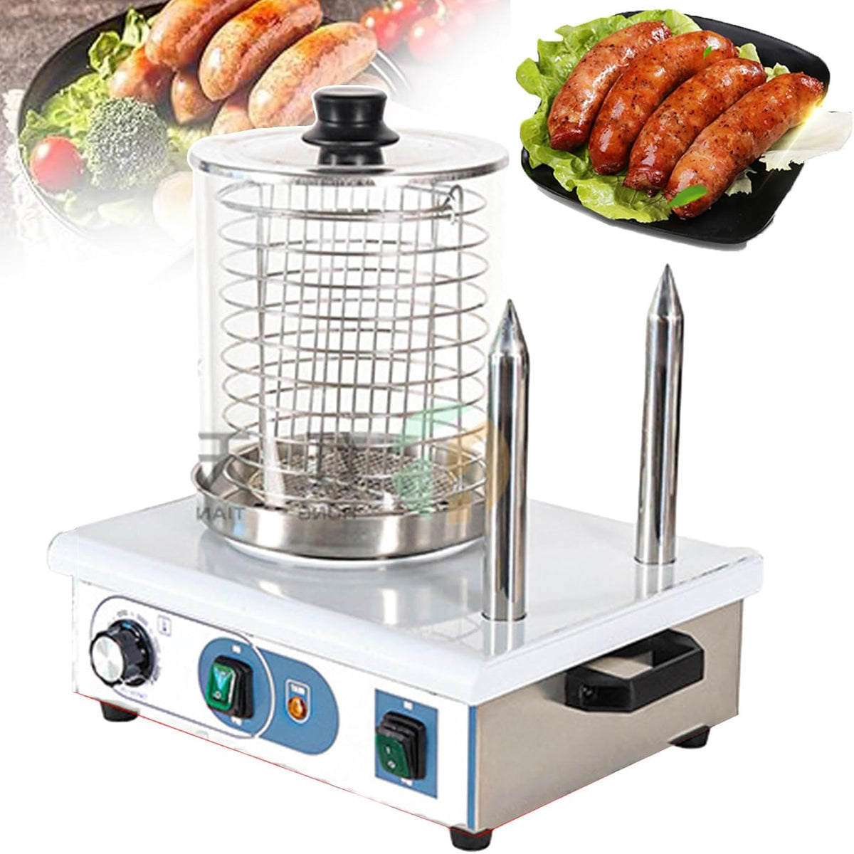 forplubossmmp, Macchine per Hot Dog, 550 W, 440 mm, 7,3 KG, Nero, acciaio inox
