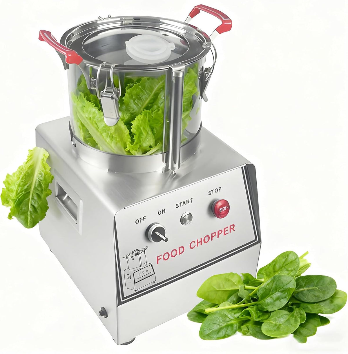 CWCQGH, Robot da cucina, 1500 Giri/min, 7 Litri, 550 W, Argento, acciaio inox