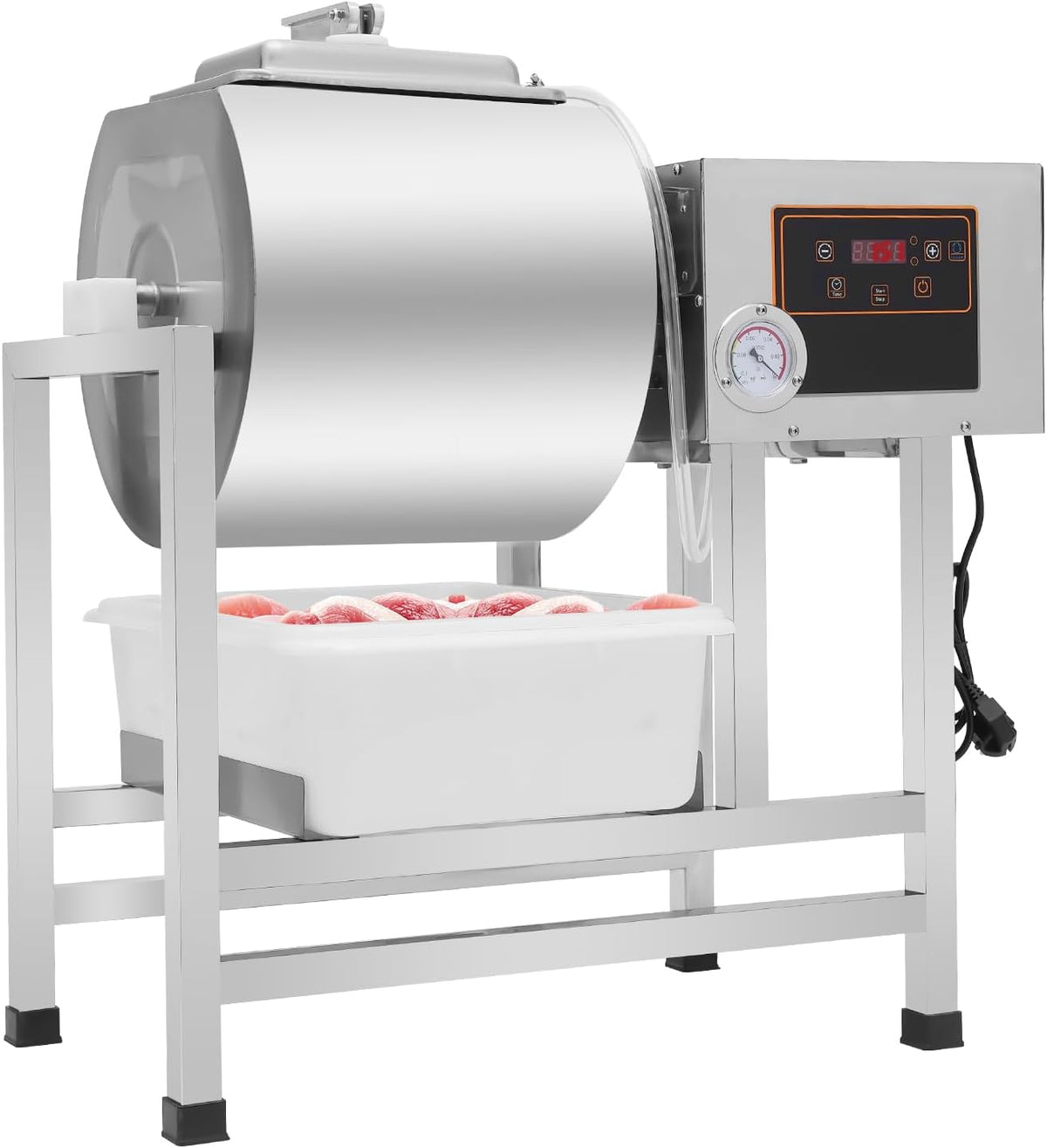 OUKANING, Macchine sottovuoto per alimenti, 38 l, 240 W, 77 x 41 x 83 cm, Argento, acciaio inox, vano contenitore, illuminazione LED, timer
