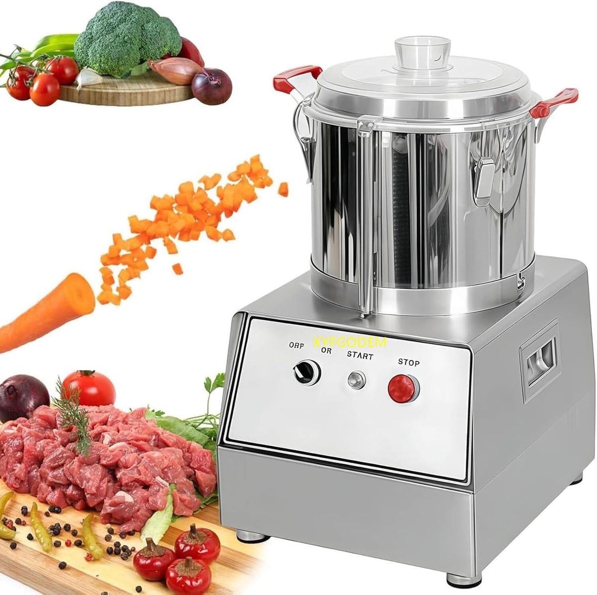 XYFGODEM, Tritacarne, 15 l, 1400 W, Trasparente, acciaio inox