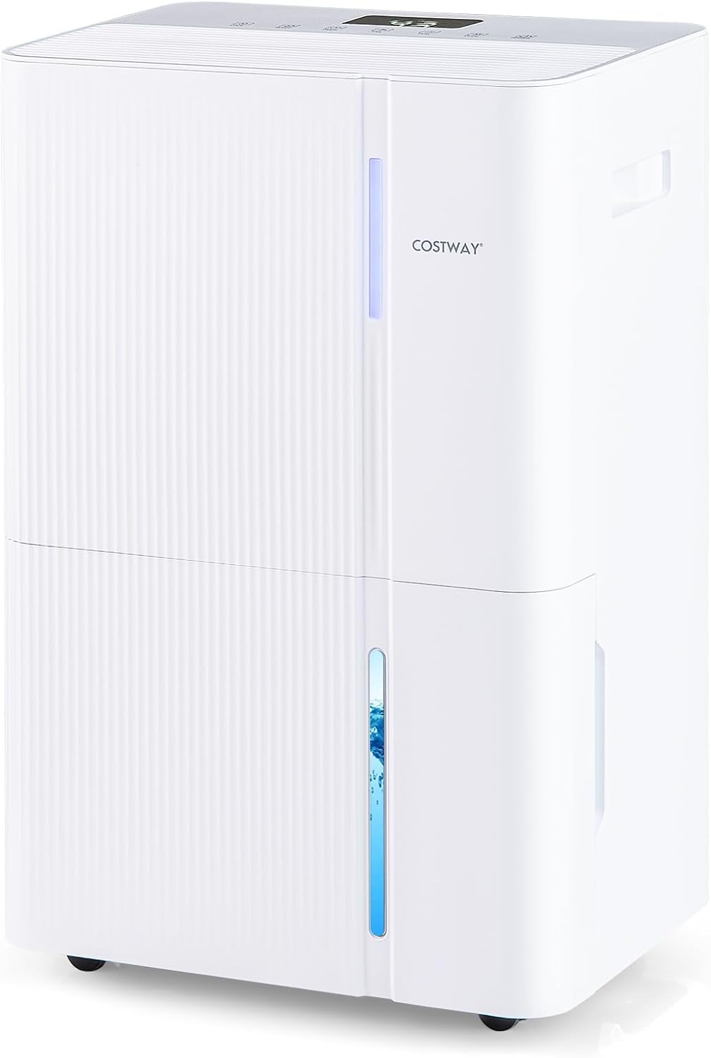COSTWAY, Deumidificatore, 40 L, 34 cm, 25 cm, Bianco, illuminazione LED, timer, spegnimento automatico