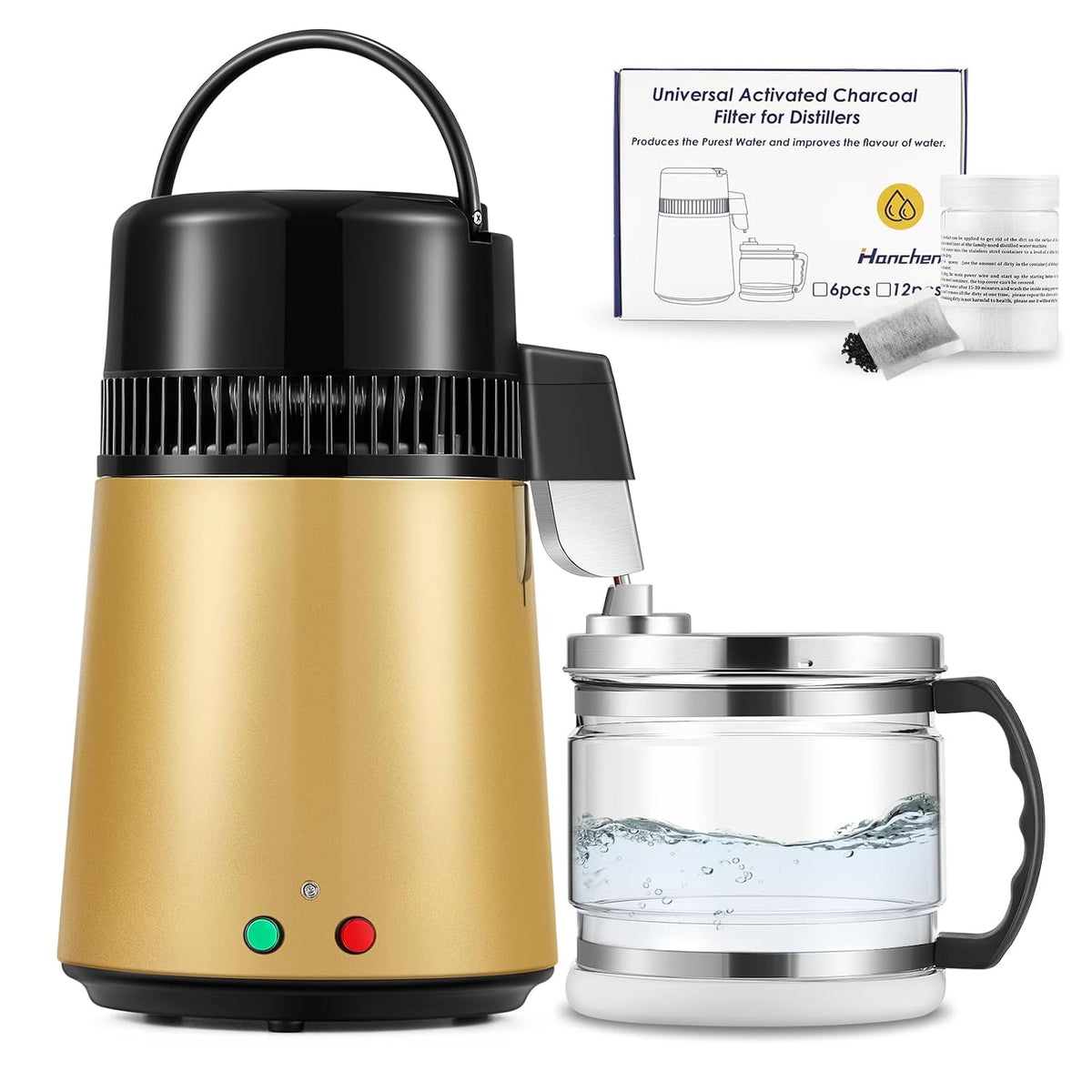 Caraffe Filtranti, Hanchen, 750 W, 4 litri, 115°C, Argento, acciaio inox, vano contenitore